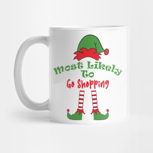 Most Likely to Go Shopping Matching Christmas, Funny Pajamas, Family Matching, Holiday, Family Pictures, Holiday Outfits Personalized Family Mug